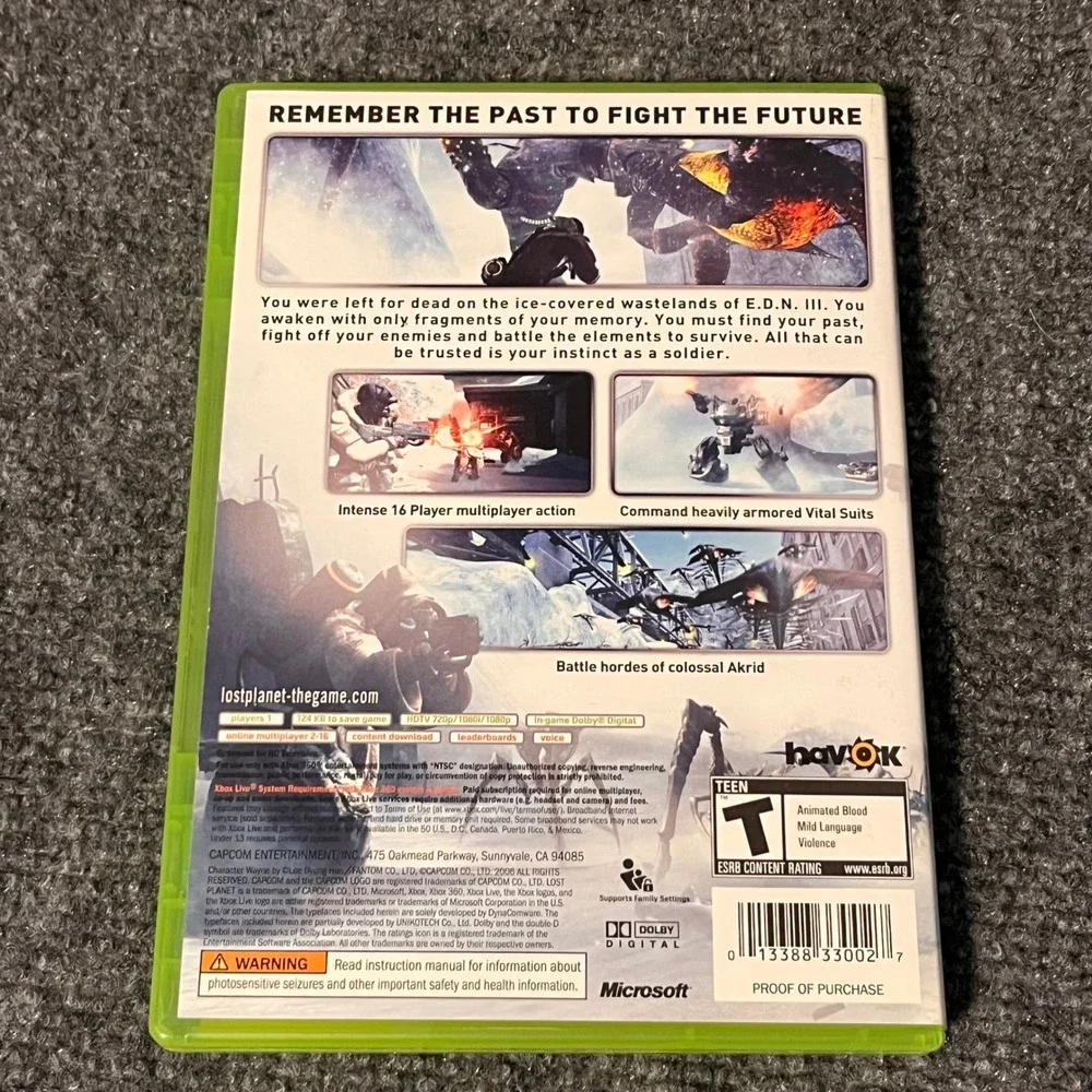 Lost Planet Extreme Condition Microsoft Xbox 360 Capcom 2006 Game Vault Case